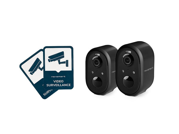 NEXSMART™ AIR4-B BATTERY SURVEILLANCE CAMERA - 2 PACK+STICKER