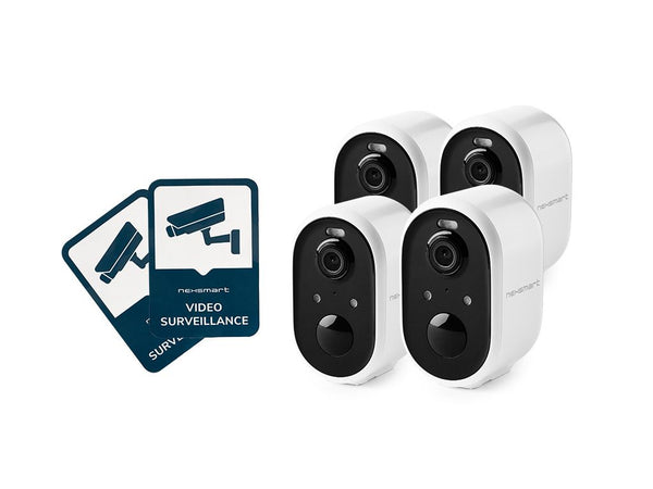 NEXSMART™ AIR4 BATTERY SURVEILLANCE CAMERA - 4 PACK+STICKER - 1