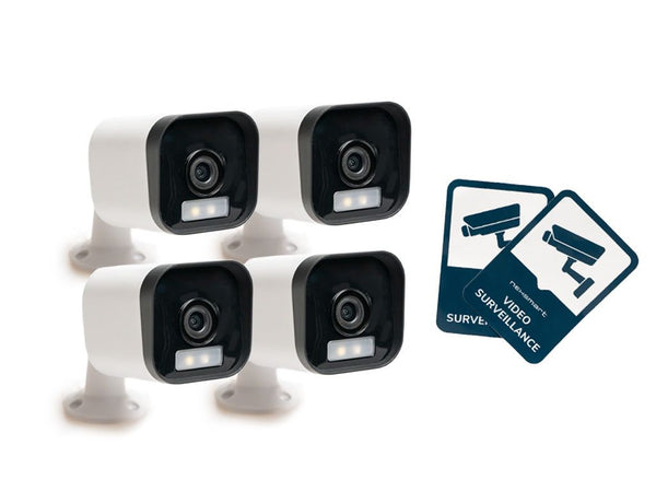 NEXSMART™ VISION4 PLUS 2K HD SURVEILLANCE CAMERA - 4-PACK + STICKERS